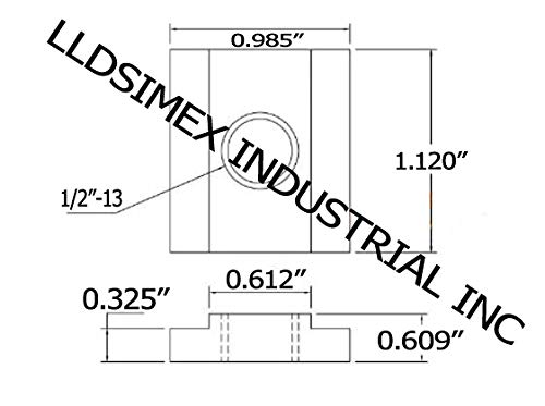 4Pc Set T-Slot Nut Black Oxide Finish 1/2-13 Threads Table Slot 5/8 #TOP3