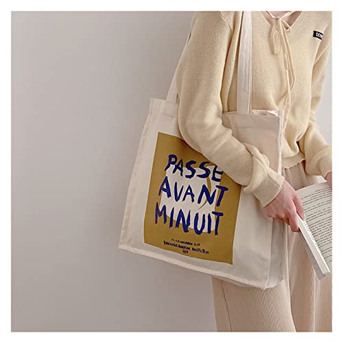 bolsa de lona Bolso de hombro de la lona de las mujeres del bolso del algodón del algodón del estudiante de los libros grandes de las bolsas de las compras for las damas Cover