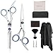Produktbild Haarscheren-Set, 9-teiliges Haarschneidensatz mit Haarmantel, leichte Friseurschere mit einseitiger Mikroverzahnung, perfekte professionelle Ausdünnungsschere für Frauen, Männer und Kinder