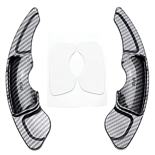 iJDMTOY Twill-Weave Carbon Fiber Pattern Style Larger Paddle Shifter Extensions Compatible with Lexus IS250 IS300 IS350 RC300 RC350 NX200t NX300 CT200h, etc