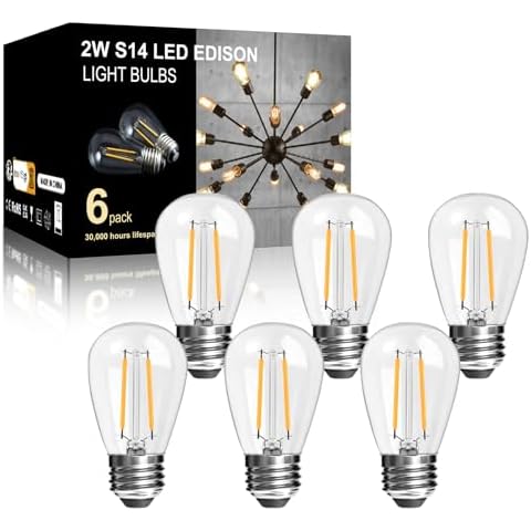 LangPlus+ 6 Pack 2W S14 LED Bulbs Cover