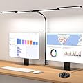 Aeropak Desk Lamp, Clamp Desks Lamps for Home Office, 24W Flexible Gooseneck Table Lamp, 10 Color Modes & Brightness Eye-Caring Desk Light w/USB Adapter (12V2A Black)