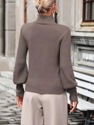 Image of Upopby Women's Fall Winter Turtleneck Sweaters Knitted Pullover Sweater Top
