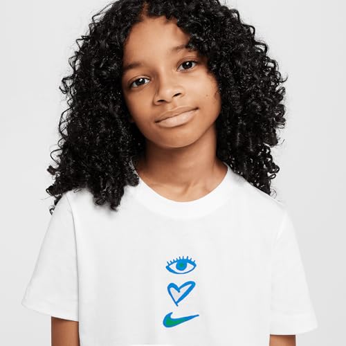 Nike Sportswear Big Kids' T-Shirt (White, HM5859-100)3