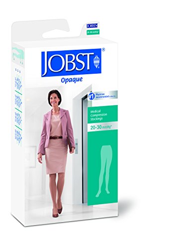 BSN Medical 115158 Jobst Opaque Compression Hose with Closed Toe, Waist High, Large, 20 mm - 30 mm HG Size, Classic Black