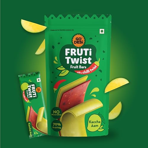 Image of GO DESi Assorted Fruti Twist Fruit Bars - 3 x Pack of 10 pieces, Real Aam, Kaccha Aam, Guava Fruit Bars, Aam Papad, Mango Fruit Jelly
