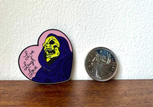 Image of 6 /12 /50 /100Pcs live laugh love Lapel Pins Bulk - Metal Horror Skeleton Heart Cool Funny Brooch Badge Pin Gifts