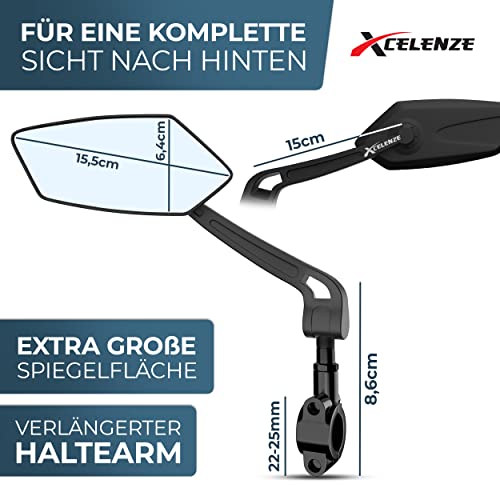 Xcelenze - Fahrradspiegel für E-Bike (links + rechts) – Ansicht 2