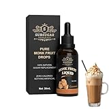 SubSugar Organic Monk Fruit Drops Pure Liquid Sweetener No Erythritol Concentrated Syrup Zero Calorie monkfruit Sugar Free Monk Fruit Extract Sugar Substitute Sweetner for Keto Food & Diabetics Water Enhancer flavored monk fruit drops for coffee