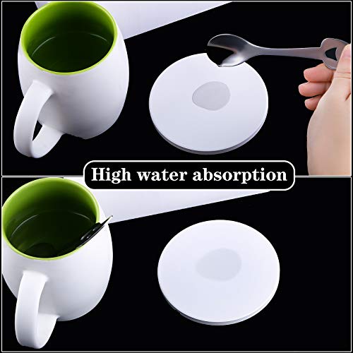 Ruisita 16 Pack White Ceramic Tiles With Cork Backing Pads 4 Inch Round And Square Ceramic Coasters For Arts Crafts #TOP4