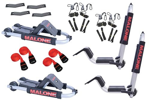 Malone Downloader 2-Pack Folding J-Style Universal Kayak Carriers with Built-in Boarding Ramps...