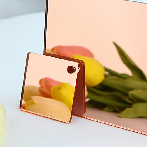 1/8'' Rose Gold Acrylic Mirror Sheet,Acrylic Mirror Sheet 12inch Square,PMMA Acrylic Mirror Rose Gold