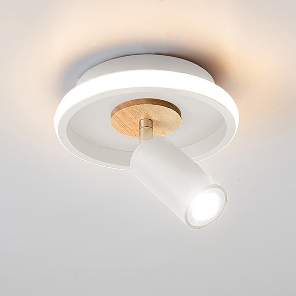 Plafonnier LED moderne en bois idéal pour entrée et balcon