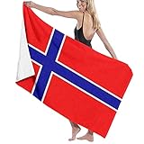 BAOYUAN0 Norwegische Flagge, Badezimmer-Zubehör, schnelltrocknendes Handtuch, Strandtuch und Hotelhandtuch
