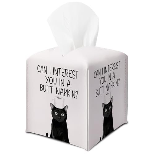 ltazhyi Funny Black Cat Tissue Box Cover
