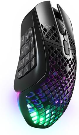 SteelSeries Aerox 9 Wireless – Ultra-Lightweight Wireless Gaming Mouse – 18000 CPI – TrueMove Air Optical Sensor - Water Resistant– 180 Hour Battery – 18 Programmable Buttons