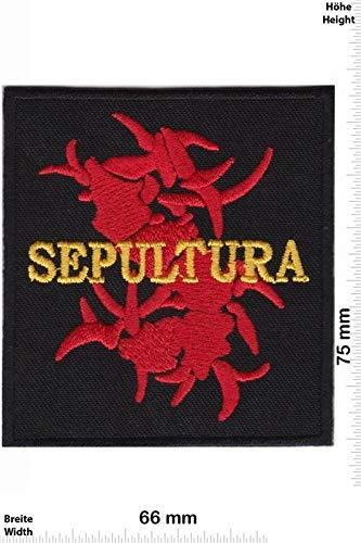 Sepultura Red Yellow Metal Band Écusson Patch en fer brodé sur accessoire – vue 2