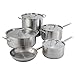 Winco Commercial-Grade Stainless Steel Fry Pan with Helper Handle, Natural Finish, 14
