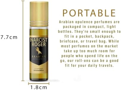 FR211 NARCIST ROGER perfume oil for women. 6ml roll-on. Arabian Opulence. Musky/Powdery/White floral/Floral/Woody/Fruity