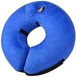 BGGo Inflatable Dog Cone Collar for Dogs After Surgery, Self-Inflating Soft Adjustable Blow up Donut Dog E-Collar for Medium Large Dog and Cats