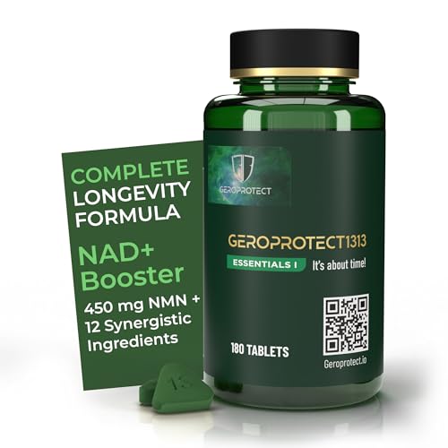 Geroprotect 13-in-1 Daily Longevity Support Supplement | Full Daily Dose = 6 Tablets (450 mg NMN) | With NMN Ca-AKG Urolithin A Quercetin & More | 180 Tablets (30-Day Supply)