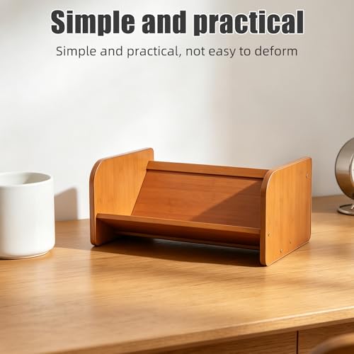 Support vinyles bambou marron Levemolo compact, rangez vos CD avec style