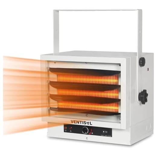 VENTISOL 5000W Electric Garage Heater 240v Hardwired, Heavy-duty Fan-forced Ceiling Mounted Heater With Bracket And Thermostat for Garage, Home,Factory,Basement, White