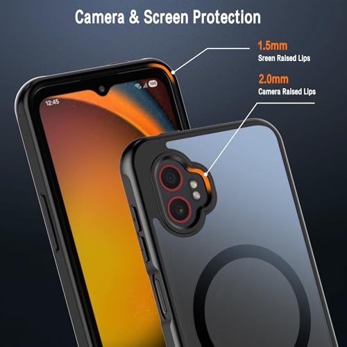 Natbok Magnetic for Samsung Galaxy XCover7 Pro Case with 2 Pack Tempered Glass Screen Protector,[Compatible for MagSafe]Shockproof Drop Thin Protective Phone Case Cover for Samsung XCover 7 Pro,Black by Natbok - Image 6