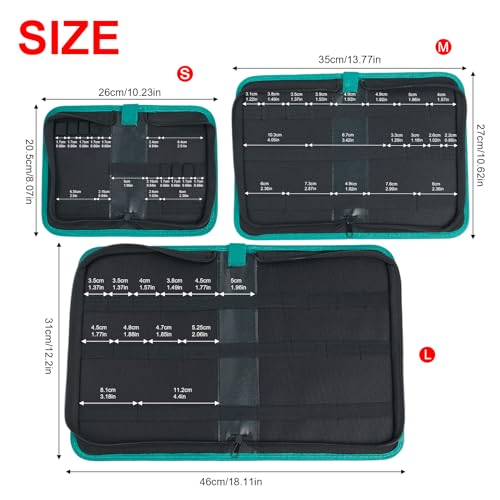 Andux Zone Werkzeugsätze Reißverschluss Aufbewahrungstasche für Werkzeugkoffer WJSNB-02 (Blau,L)