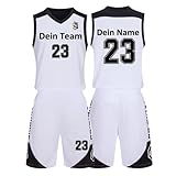 Benutzerdefiniert Basketball Trikot Kinder Herren Set mit Namen Nummer Team Logo 2-Piece Basketball Jersey Shirt & Short