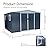 Dyncan Outdoor Garden Storage Shed 12FTx10FT with Aluminum Alloy Frame and Grey Roof, Features 4 Windows