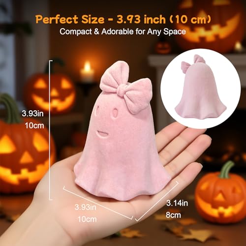 Figura decorativa de cerámica fantasma rosa de 3.93 pulgadas miniatura 2