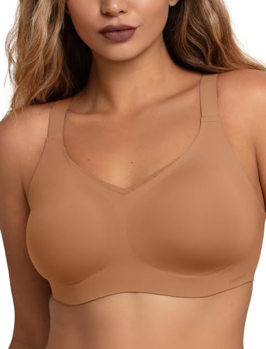 Image of Wireless Bra with Support, Seamless Bra for Women, Mesh Elegance Shaping Bra with Contrast Colored Straps