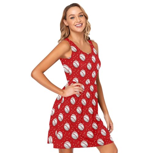 Image of ALAZA Women's Summer Dress Sun Dress Sleeveless with Pockets