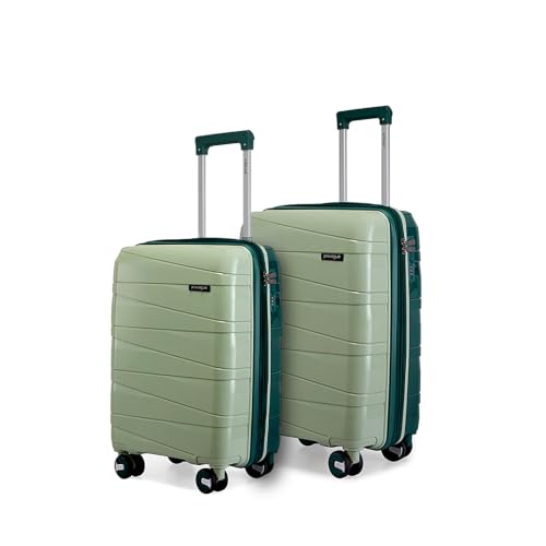 Image of Provogue Azure Hard-Sided PP Set of 2 Luggage Suitcase | Expandable Space with 8 Wheels Trolley Bags for Travel | Lightweight with Combination Lock |5 Year Warranty (Laurel Green /Hunter Green)