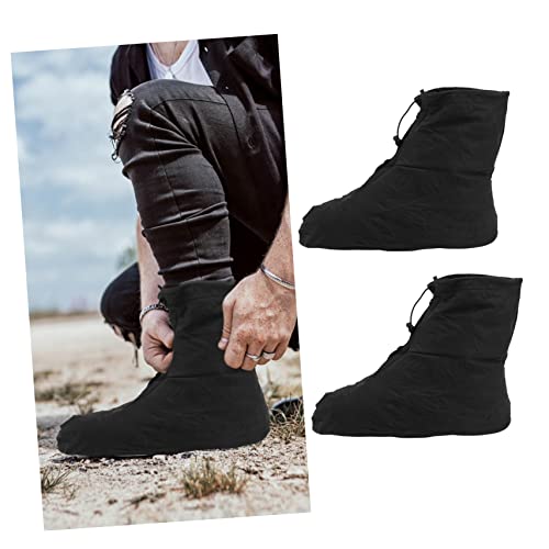 Cubrecalzados impermeables para ciclismo, resistentes al desgaste y antideslizantes, para hombre y mujer, protección contra lluvia y barro, color negro miniatura 4