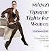 MANZI 2 Pairs Women's Run Resistant Control Top Panty Hose Opaque Tights