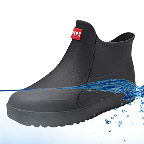 Rain Boots for Men Waterproof Garden Shoes Non Slip Platform Ankle Boots Lightweight Rubber Short Rainboots Mid Calf Outdoor Work Boots4