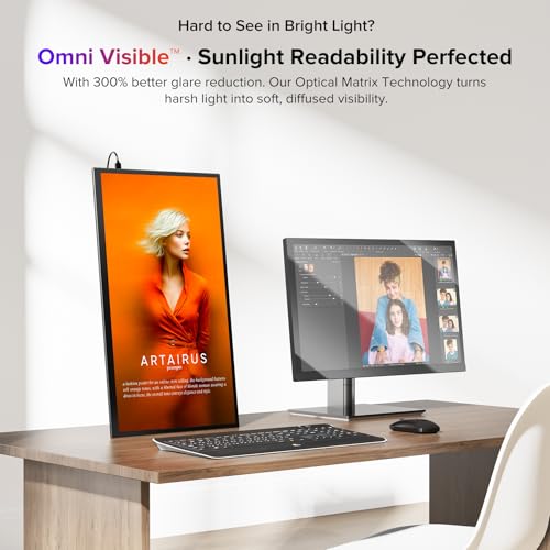 Image of UPERFECT 18.5 inch NxtLED Portable Monitor, Premium Eye-Care Matte Display with Lifelike 145% sRGB Color & 120Hz Ultra-Smooth Motion for Work, Gaming & Travel