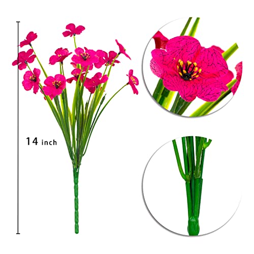Ximiloor 21 Bundles Artificial Flowers Outdoor Uv Resistant Silk Flowers No Fade Fake Outside Flowers Plastic Greenery Faux Shrubs Garden Porch Window Box Home Decoration(Fuchica) (Fuchsia) #TOP5