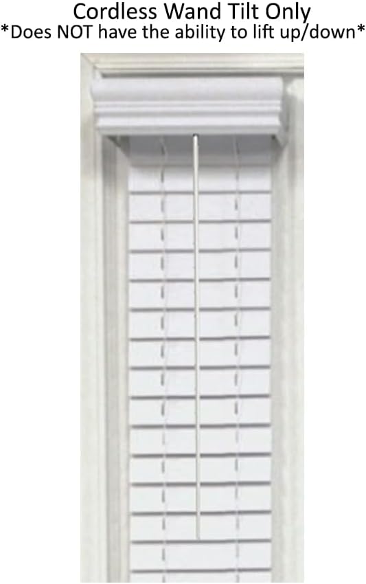 TailorView, Custom Made 2 Inch Faux Wood Sidelight Single Blind for Door, Cordless Wand Tilt Only, Inside or Outside Mount, Pearl (Off-White/Light Ivory)