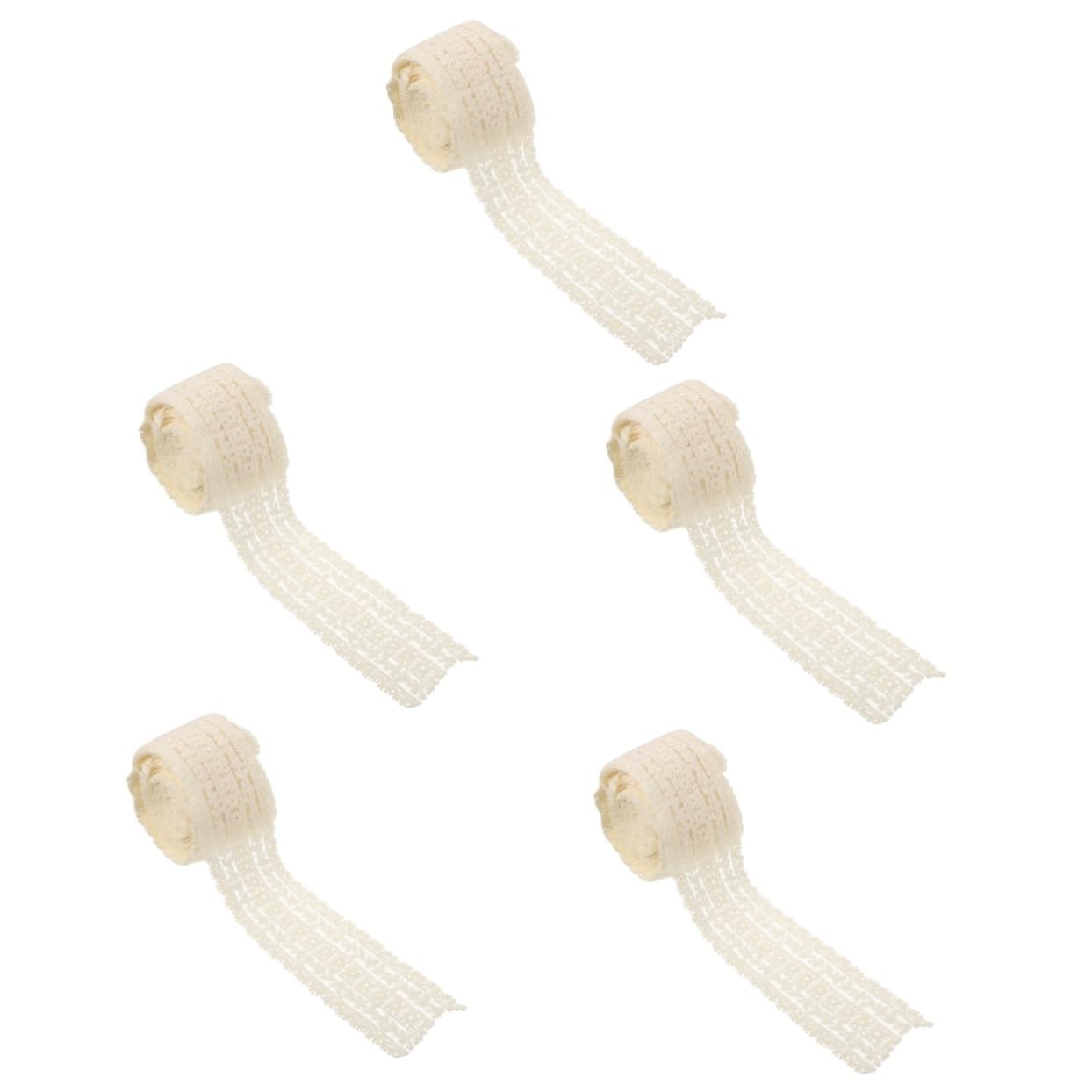 NUOBESTY 5rollen Satin Schleifenband Für Bastelarbeiten Spitzenborte Für Haaraccessoires Kleidung Und Dekoration Hochwertige Handgefertigte Spitze Vielseitig Einsetzbar Für Hochzeiten