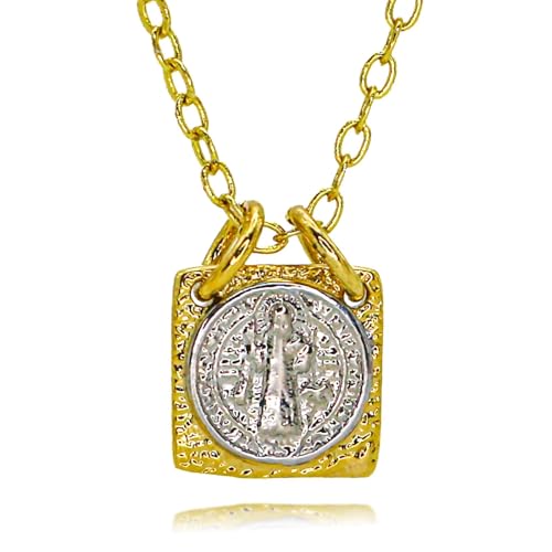 Pendentif Benedictus gris double face pour protéger et sublimer vos bijoux fait main