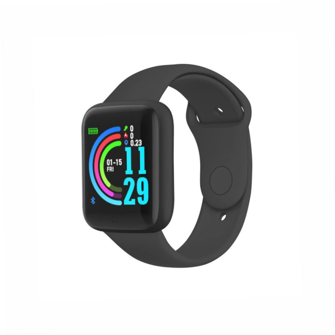 Smart Watch 1 44inch Touch Screen Fitness Watch Waterproof Heart Rate Sports Pedometer Black