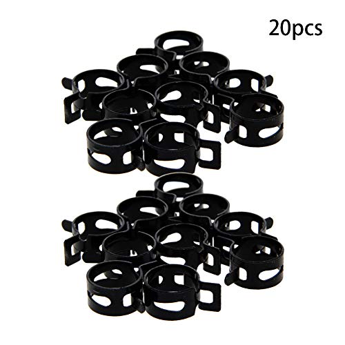 MroMax Steel Band Clamp 19mm for Fuel Line Silicone Hose Tube Spring Clips Clamp Black Manganese Steel 20Pcs - Image 2
