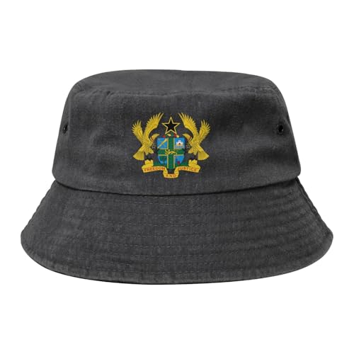 Ghana Coat of Arms Bucket hat - Cotton Sun hat - Unisex