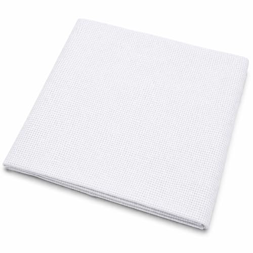 Image of Asian Hobby Crafts Matty Fabric for Embroidery, Cross Stitch, and Knitting, Sewing Fabric, DIY Cross Stitch Projects, (Size : 1 X 1 Metre, Color - White)