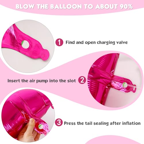 Image of 40 Inch Hot Pink Number 3 Balloon, 3rd Birthday Party Decorations | 40 Inch Hot Pink inflatable foil number balloons, large birthday decorations for 3rd birthday