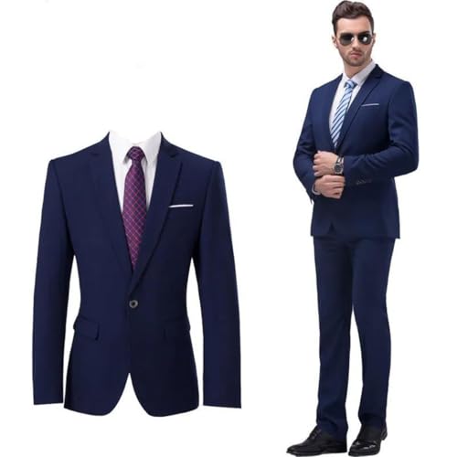 Man (Jackets + Pants) Premium Solid Color Groom's Wedding Dress Formal Business Suit3