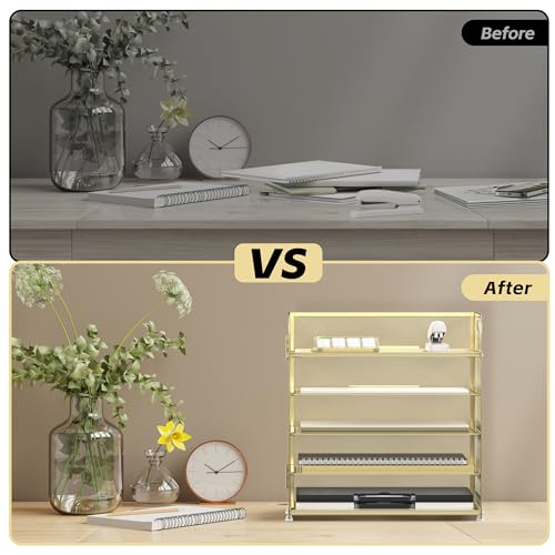image for Supeasy 5 Trays Paper Organizer Letter Tray with Handle-Mesh Desk File